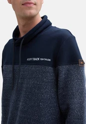 TOM TAILOR Sweatshirt mit Stehkragen Dunkelblau/Hellblau/Grau