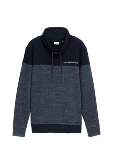TOM TAILOR Sweatshirt mit Stehkragen Dunkelblau/Hellblau/Grau TOM TAILOR Sweatshirt mit Stehkragen Dunkelblau/Hellblau/Grau