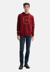 TOM TAILOR Hoodie Kapuzensweatshirt Dunkelrot/Rot/Bordeaux