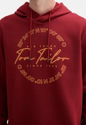 TOM TAILOR Hoodie Kapuzensweatshirt Dunkelrot/Rot/Bordeaux