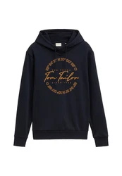 TOM TAILOR Hoodie Kapuzensweatshirt Dunkelblau/Beige/Schwarz