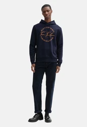 TOM TAILOR Hoodie Kapuzensweatshirt Dunkelblau/Beige/Schwarz