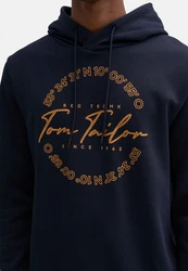 TOM TAILOR Hoodie Kapuzensweatshirt Dunkelblau/Beige/Schwarz