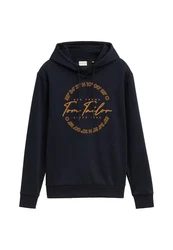 TOM TAILOR Hoodie Kapuzensweatshirt Dunkelblau/Beige/Schwarz