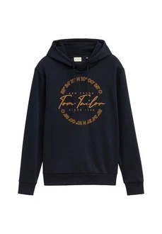 TOM TAILOR Hoodie Kapuzensweatshirt Dunkelblau/Beige/Schwarz