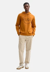 TOM TAILOR Hoodie Kapuzensweatshirt Orange/Braun/Gelb