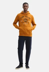 TOM TAILOR Kapuzensweatshirt Hoodie pueblo/dunkelbraun/weiß