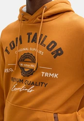 TOM TAILOR Kapuzensweatshirt Hoodie pueblo/dunkelbraun/weiß