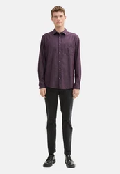 TOM TAILOR Langarmhemd Lila/Rosa/Dunkelrot