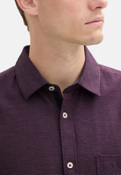 TOM TAILOR Langarmhemd Lila/Rosa/Dunkelrot