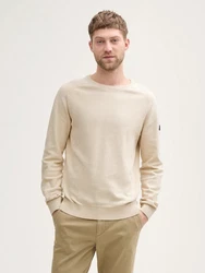 TOM TAILOR Strickpullover Khaki/Beige