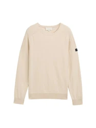 TOM TAILOR Strickpullover Khaki/Beige