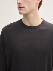 TOM TAILOR Strickpullover Softtouch mit Seide Dunkelgrau/Schwarz/Dunkelbraun/Khaki/Grau
