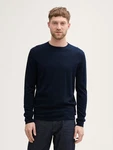 TOM TAILOR Strickpullover Softtouch mit Seide Dunkelblau/Blau