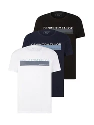 TOM TAILOR Denim T-Shirt mit Print Dreierpack 