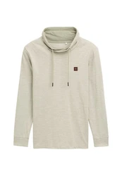 TOM TAILOR Langarmshirt Longsleeve Khaki/Grau/Beige