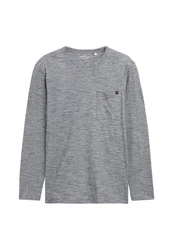 TOM TAILOR Langarmshirt Longsleeve Hellgrau/Grau/Dunkelgrau