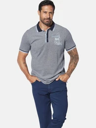 Poloshirt HERFINN mit groem Brustprint