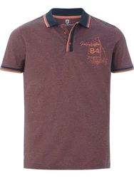 Jan Vanderstorm Poloshirt HERFINN mit Brustprint Dunkelrot/Bordeaux/Rot