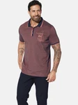 Jan Vanderstorm Poloshirt HERFINN mit Brustprint Dunkelrot/Bordeaux/Rot