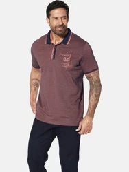 Jan Vanderstorm Poloshirt HERFINN mit Brustprint Dunkelrot/Bordeaux/Rot
