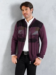 Sieh an! Strickjacke Bordeaux/Dunkelrot/Lila/Fliederfarben