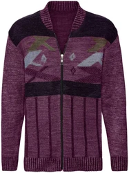 Sieh an! Strickjacke Bordeaux/Dunkelrot/Lila/Fliederfarben
