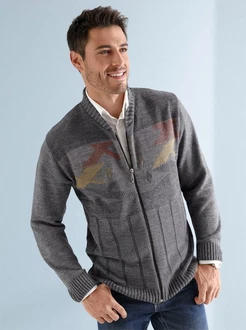 Sieh an! Strickjacke Grau