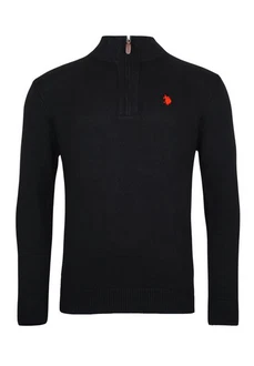 U.S. Polo Assn Troyer Pullover Half Zip Schwarz/Rot