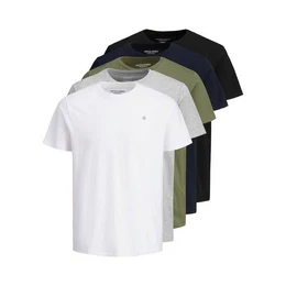 T-Shirt Herren T-Shirt, 5er Pack - JORJXJ, T-Shirt, (Packung, 5er Pack)