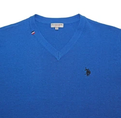 U.S. Polo Assn Strickpullover V-Neck Neal Blau/Hellblau