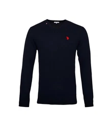 U.S. Polo Assn Strickpullover V-Neck Neal Dunkelblau/Rosa/Rot