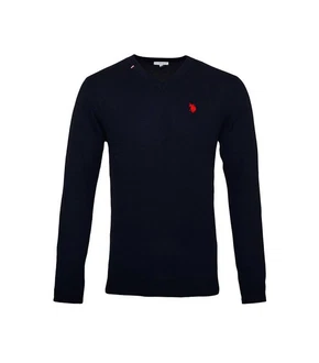 U.S. Polo Assn Strickpullover V-Neck Neal Dunkelblau/Rosa/Rot