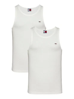 Tommy Jeans Tanktop TJM XSLIM 2PCK RIB TANK EXT Creme/Weiß