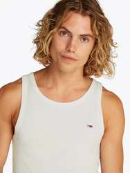 Tommy Jeans Tanktop TJM XSLIM 2PCK RIB TANK EXT Dunkelblau/Creme/Weiß