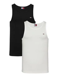 Tommy Jeans Tanktop TJM XSLIM 2PCK RIB TANK EXT Creme/Weiß/Schwarz/Dunkelblau