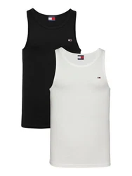 Tommy Jeans Tanktop TJM XSLIM 2PCK RIB TANK EXT Creme/Weiß/Schwarz/Dunkelblau