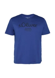 s.Oliver T-Shirt mit Logo-Print Blau/Silber/Dunkelblau/Braun