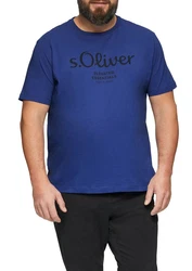 s.Oliver T-Shirt mit Logo-Print Blau/Silber/Dunkelblau/Braun