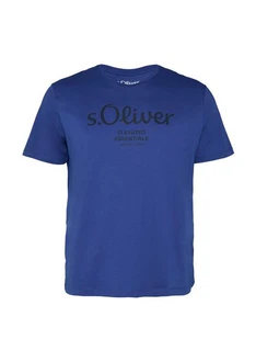 s.Oliver T-Shirt mit Logo-Print Blau/Silber/Dunkelblau/Braun