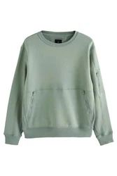 Next Sweatshirt Utility-Hoodie Rundhalssweatshirt Grün/Hellgrün/Dunkelgrün