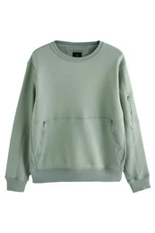 Sweatshirt Utility-Hoodie, Rundhalssweatshirt (1-tlg)