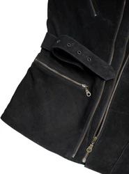 MDM Motorradjacke Klassiker Chopper Look Schwarz/Creme/Dunkelgrün