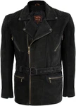 MDM Motorradjacke Klassiker Chopper Look Schwarz/Creme/Dunkelgrün