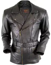 Motorradjacke Lngere Herren Motorrad Leder Jacke Klassischen Chopper Look Klassische Motorrad Chopper Leder Jacke
