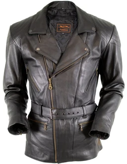 MDM Motorradjacke Klassiker Chopper Look Grau/Dunkelbraun/Dunkelgrau/Dunkelgrün/Schwarz/Braun