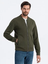 OMBRE Bomberjacke Baumwollsweatshirt für Männer Dunkelgrün