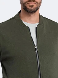 OMBRE Bomberjacke Baumwollsweatshirt für Männer Dunkelgrün