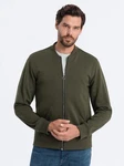 OMBRE Bomberjacke Baumwollsweatshirt für Männer Dunkelgrün