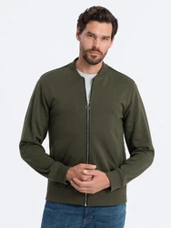 OMBRE Bomberjacke Baumwollsweatshirt für Männer Dunkelgrün